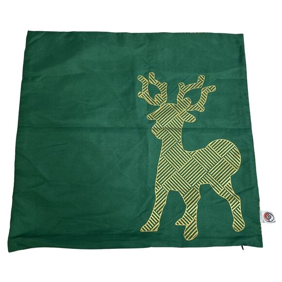 Pokémon Christmas Winter Pillow Covers Reindeers Green Burgundy Zip Lot of 2 - Picture 10 of 16